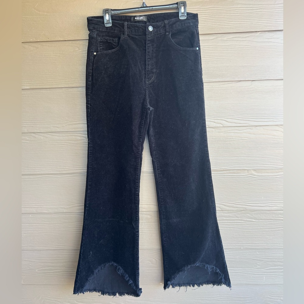 Black Label C’est Toi Black Corduroy Hi Rise Raw Hem Pants‎ sz 15 33 See Details